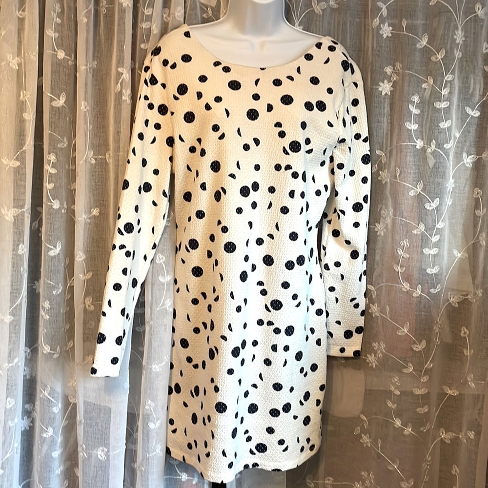 Michael Kors White Navy Dot Dress